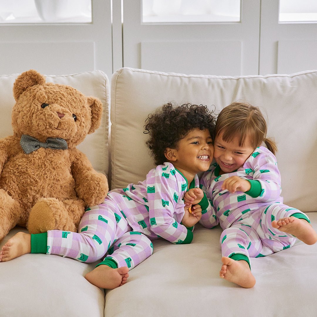 BabyRabbit Frog Checkered Long Sleeve set - Zezebaebae