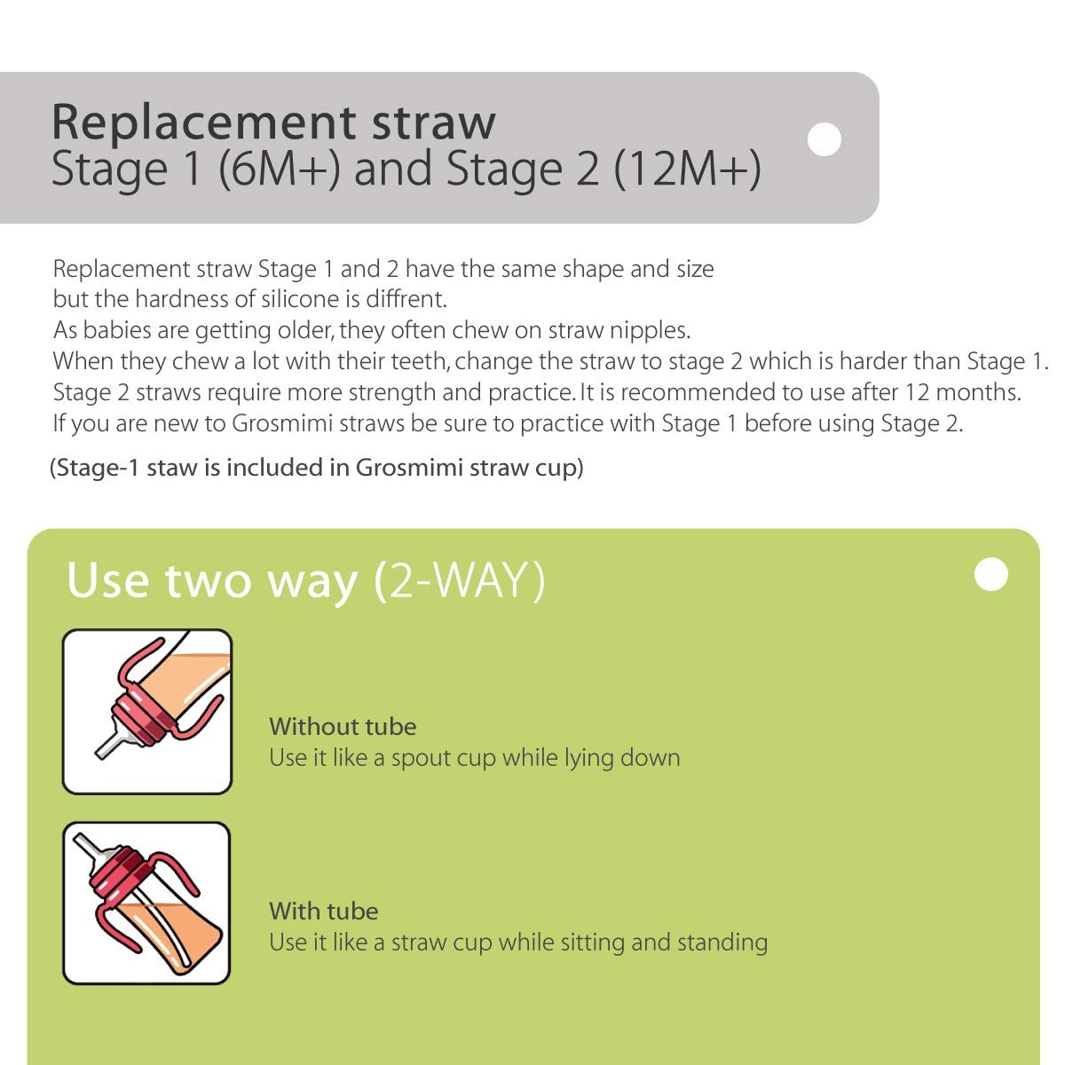 Grosmimi PPSU & Stage 2 Straw Replacement kit Bundle - Zezebaebae