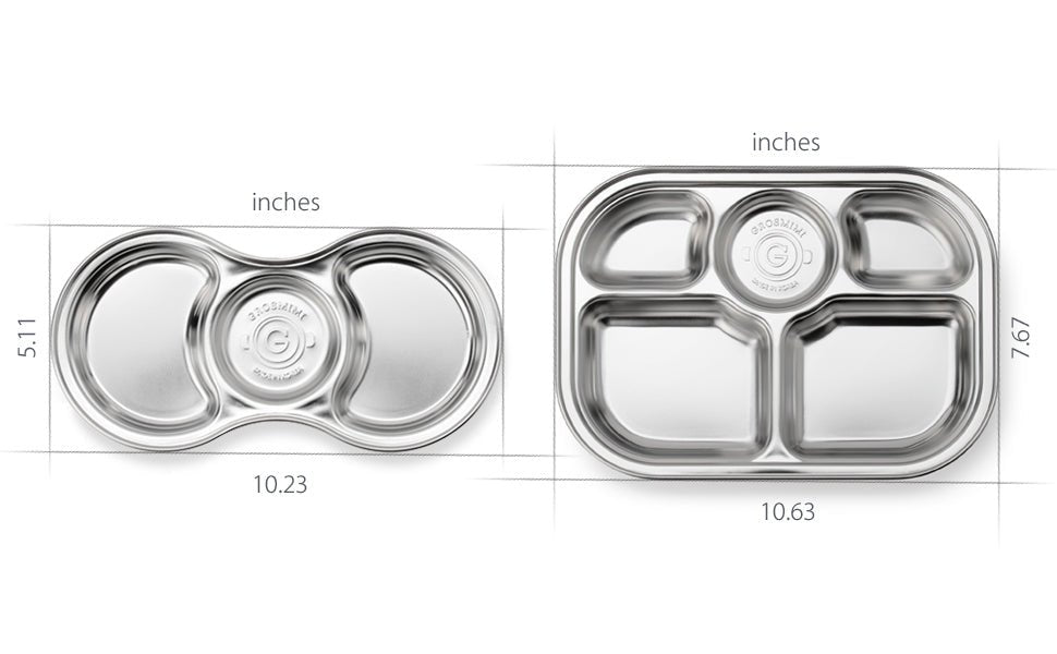 Grosmimi Stainless Steel Food Tray with 5 Compartment - Zezebaebae