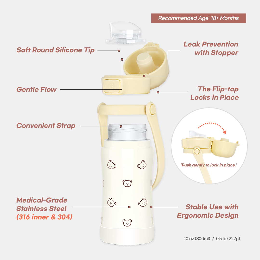 Grosmimi Stainless Steel Kids Tumbler - 10oz (18 Months+) - Zezebaebae
