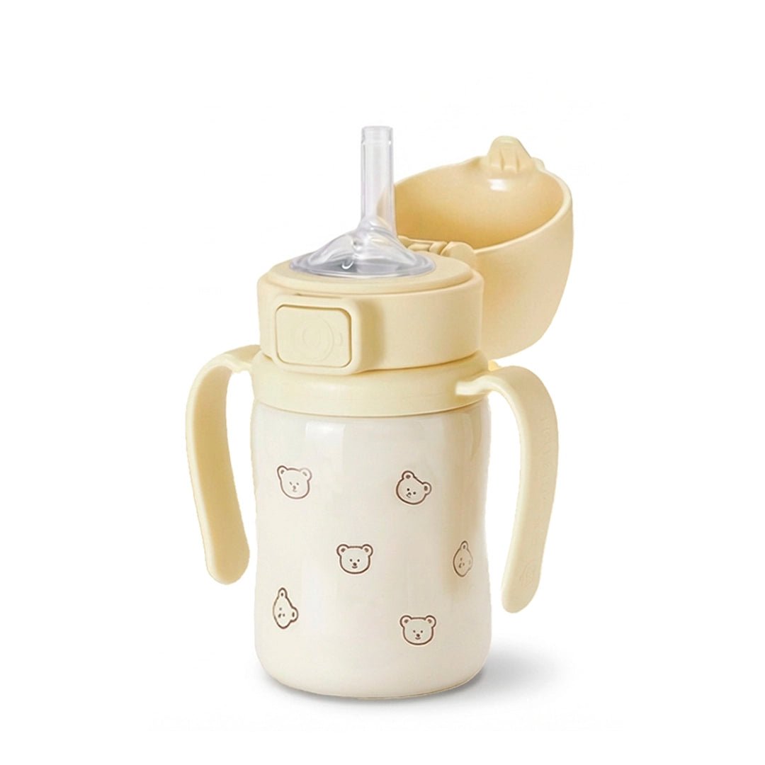 Grosmimi Stainless Steel Straw Cup with Flip Top - 6oz (12 Months+) - Zezebaebae