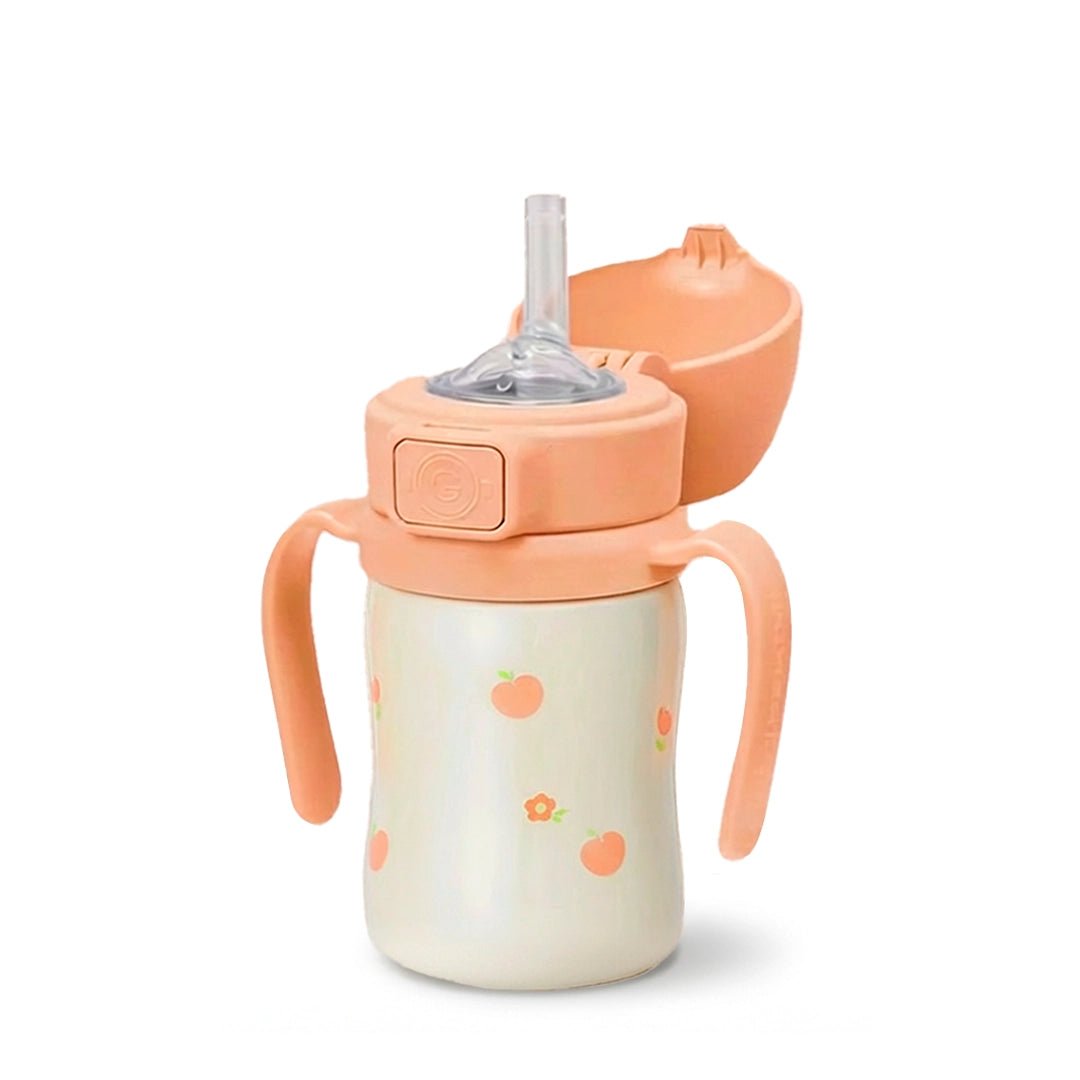 Grosmimi Stainless Steel Straw Cup with Flip Top - 6oz (12 Months+) - Zezebaebae